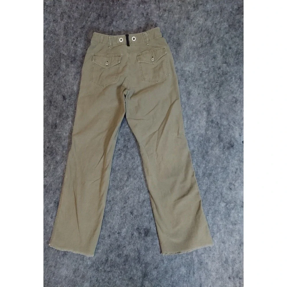 Rag And Bone Pants Women 24 Green Olive Military Raw Hem Soft Cotton Flared Boho